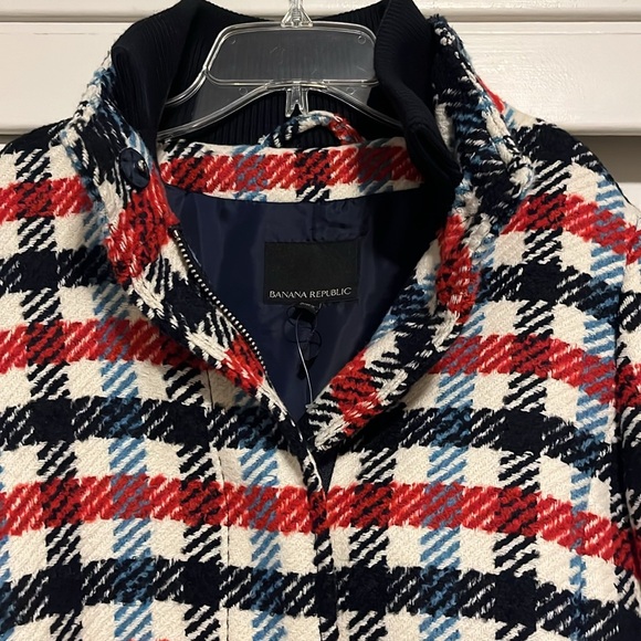 Banana Republic Italian plaid stadium coat   LIKE NEW! Worn once 1/2 tag on - Picture 9 of 13